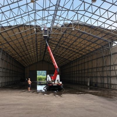 Ремонт тентового ангара с заменой кровельных тентов - фото 5